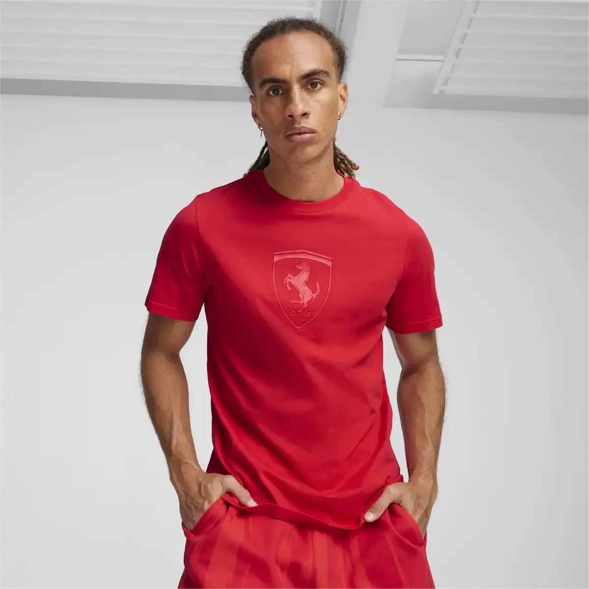 Puma Ferrari Race Big Shld Tonal Kırmızı Erkek T-Shirt