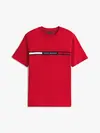 Tommy Hilfiger HILFIGER CHEST INSER, XLD Kırmızı Erkek T-Shirt & Polo