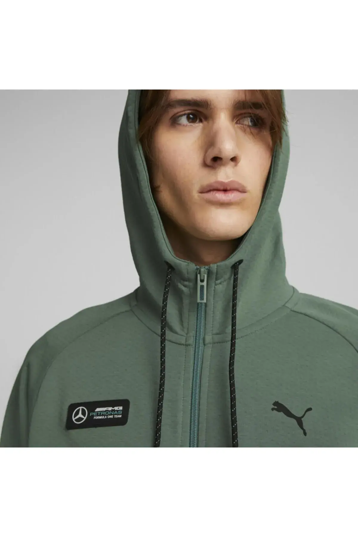 Puma Mapf1 Hooded Sweat Jacket Yeşil Erkek Fermuarlı Hoodie