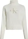 Calvin Klein CHENILLE MONOLOGO SW Kadın Siyah Kazak