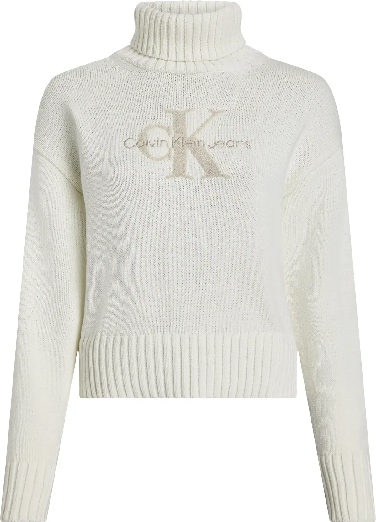 Calvin Klein CHENILLE MONOLOGO SW Kadın Siyah Kazak