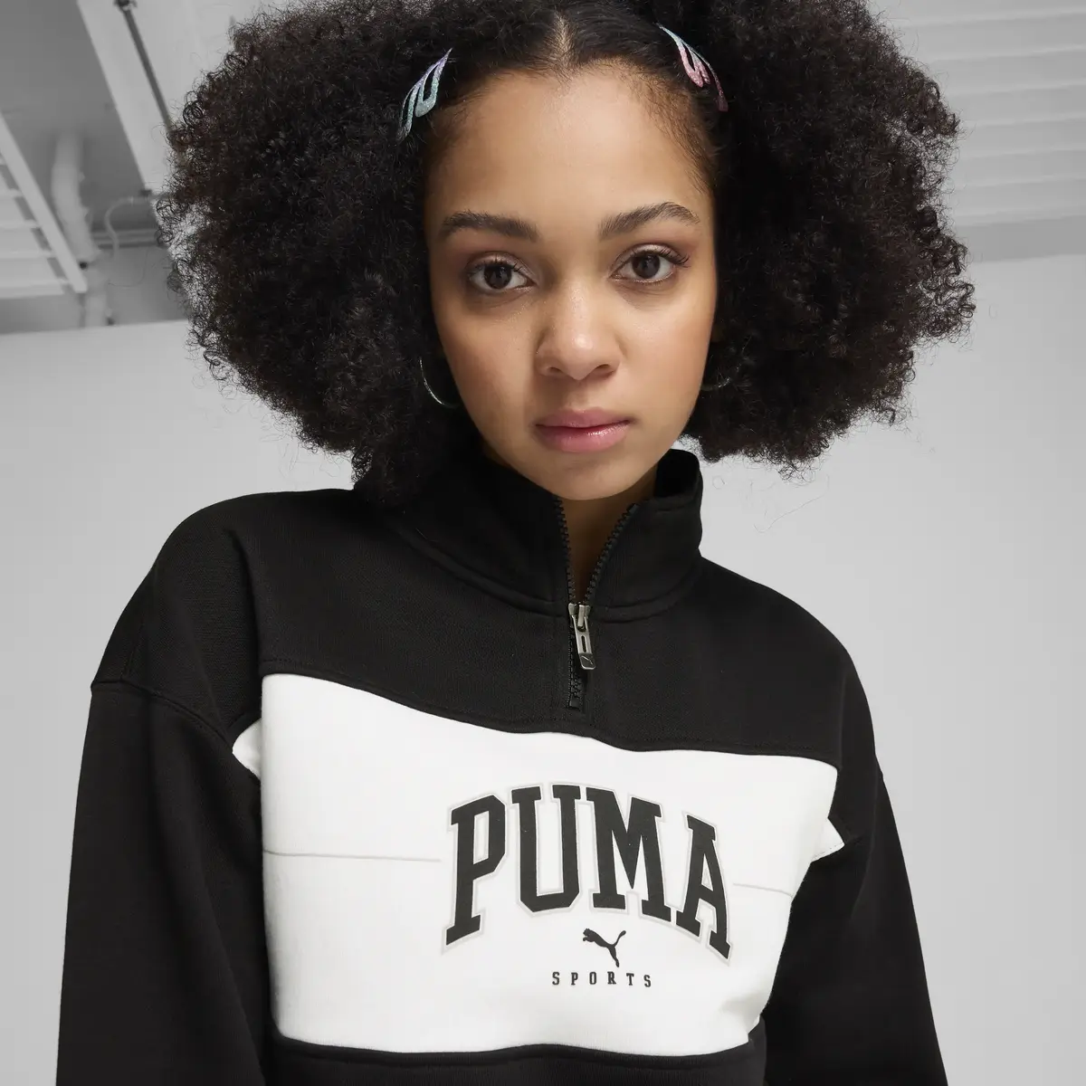 Puma PUMA SQUAD Half-Zip FL Siyah Kadın Sweatshirt