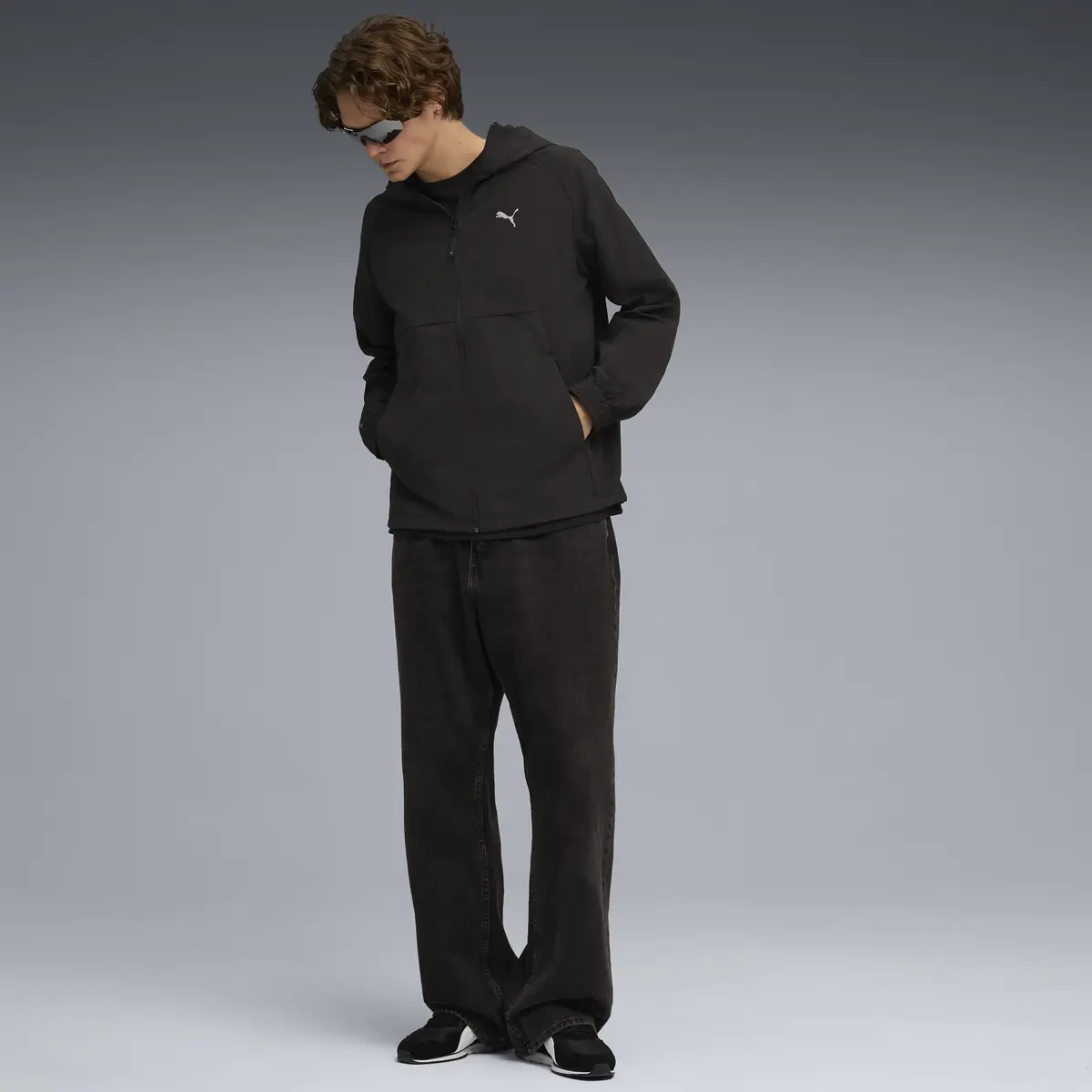 Puma PUMATECH Woven Jacket Siyah Erkek Kapüşonlu Sweatshirt