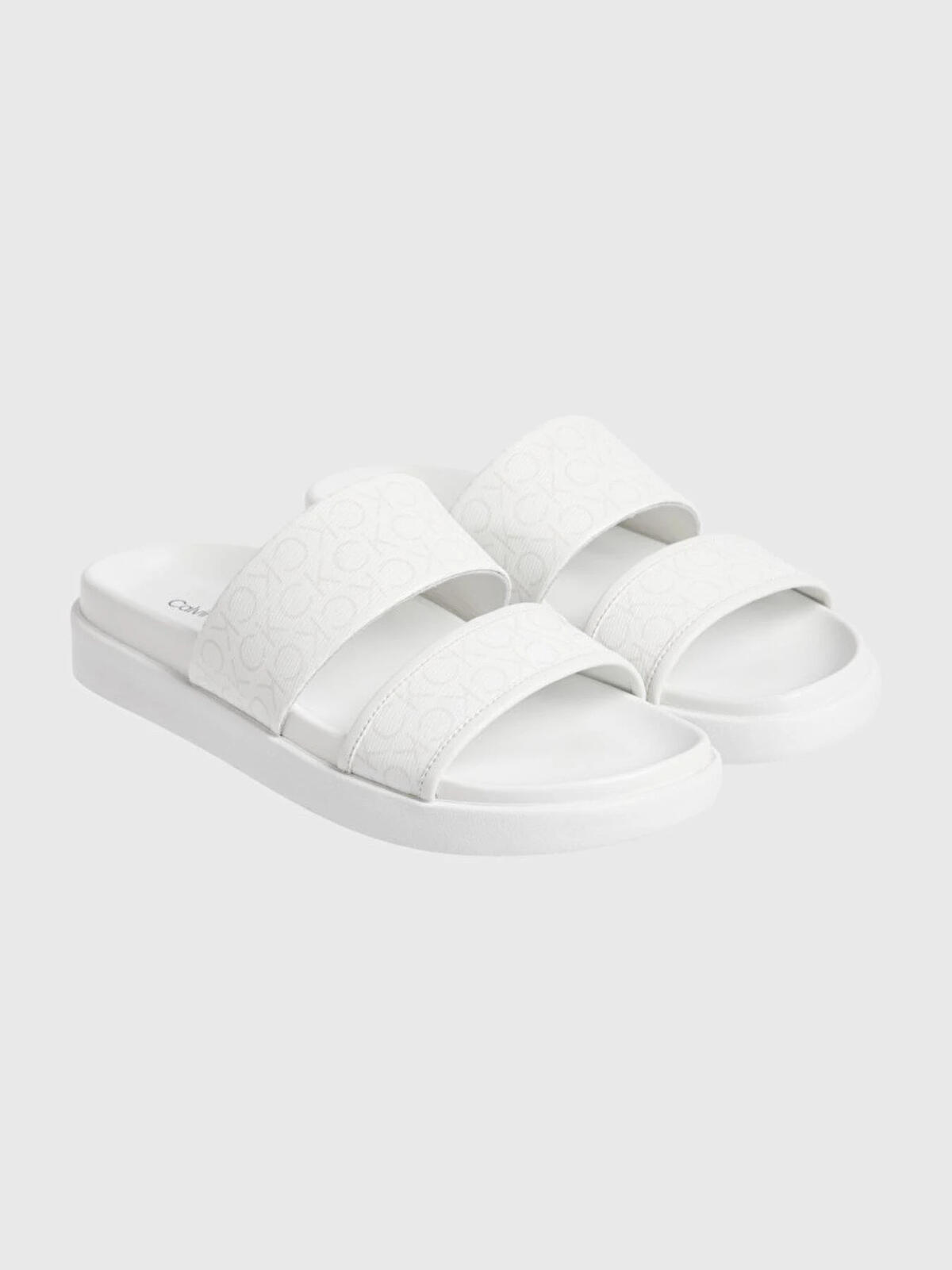 Calvin Klein FLAT SLIDE EPI MONO, 0K6 Beyaz Kadın Terlik