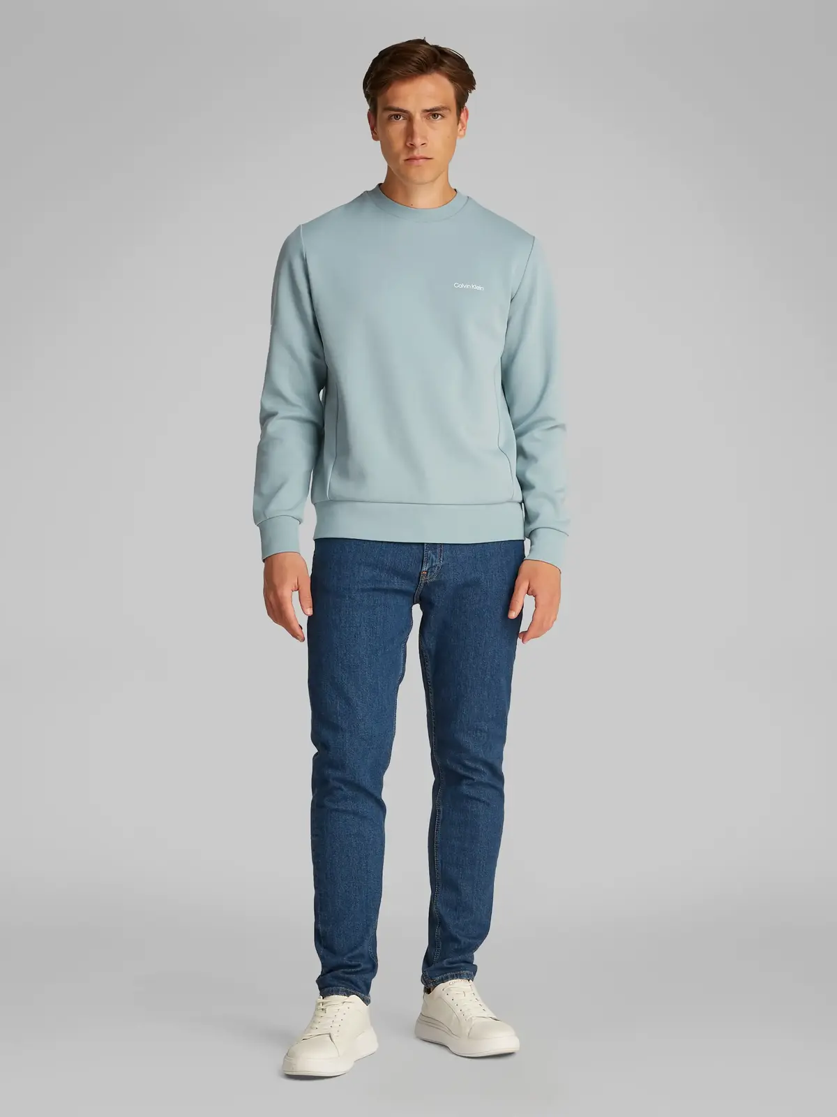 Calvin Klein MICRO LOGO REPREVE Mavi Erkek Sweatshirt