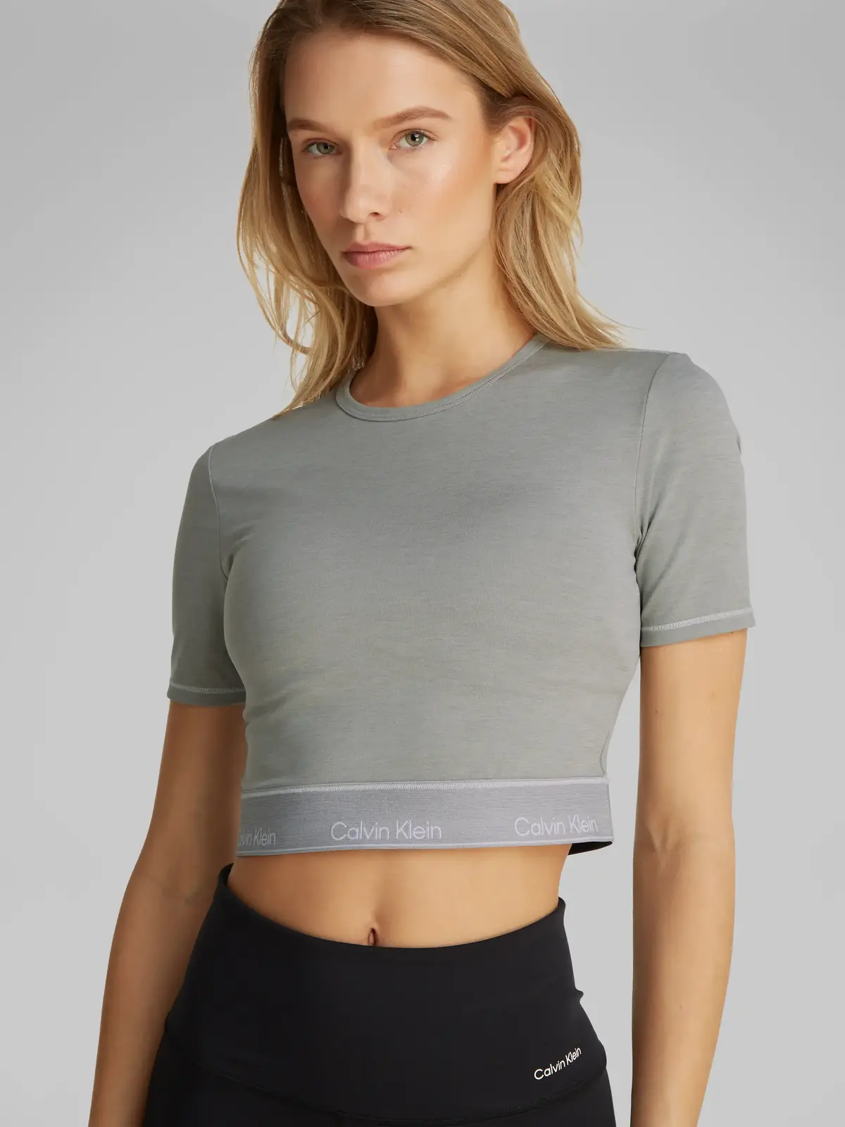 Calvin Klein WO - S/S T-SHIRT Gri Kadın Tişört