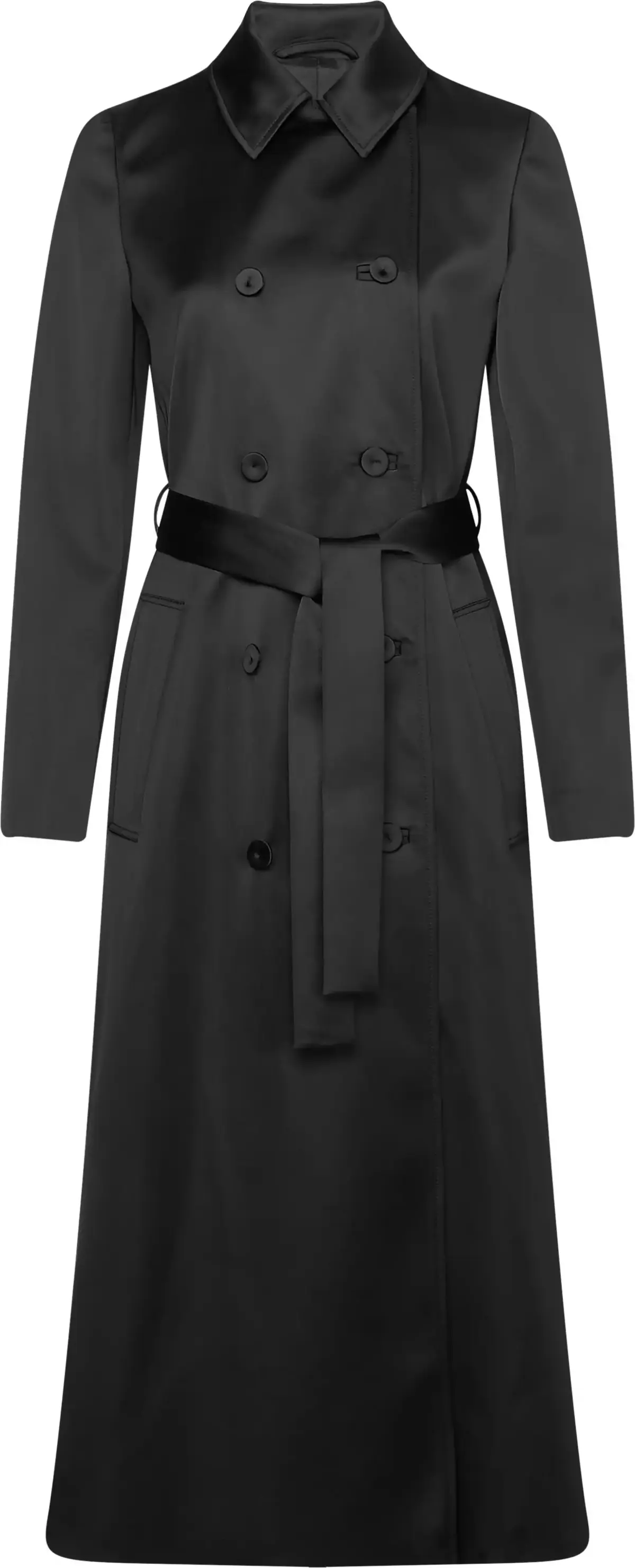 Calvin Klein DUCHESS SATIN MAXI T Kadın Siyah Trençkot