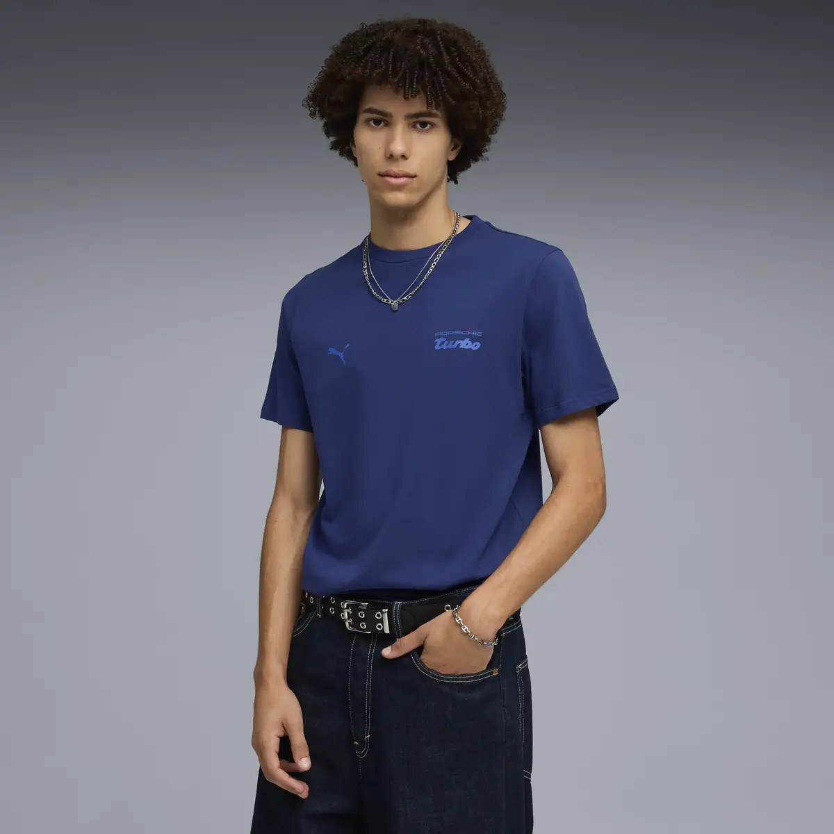 Puma PL ESS Tee Lacivert Erkek T-Shirt