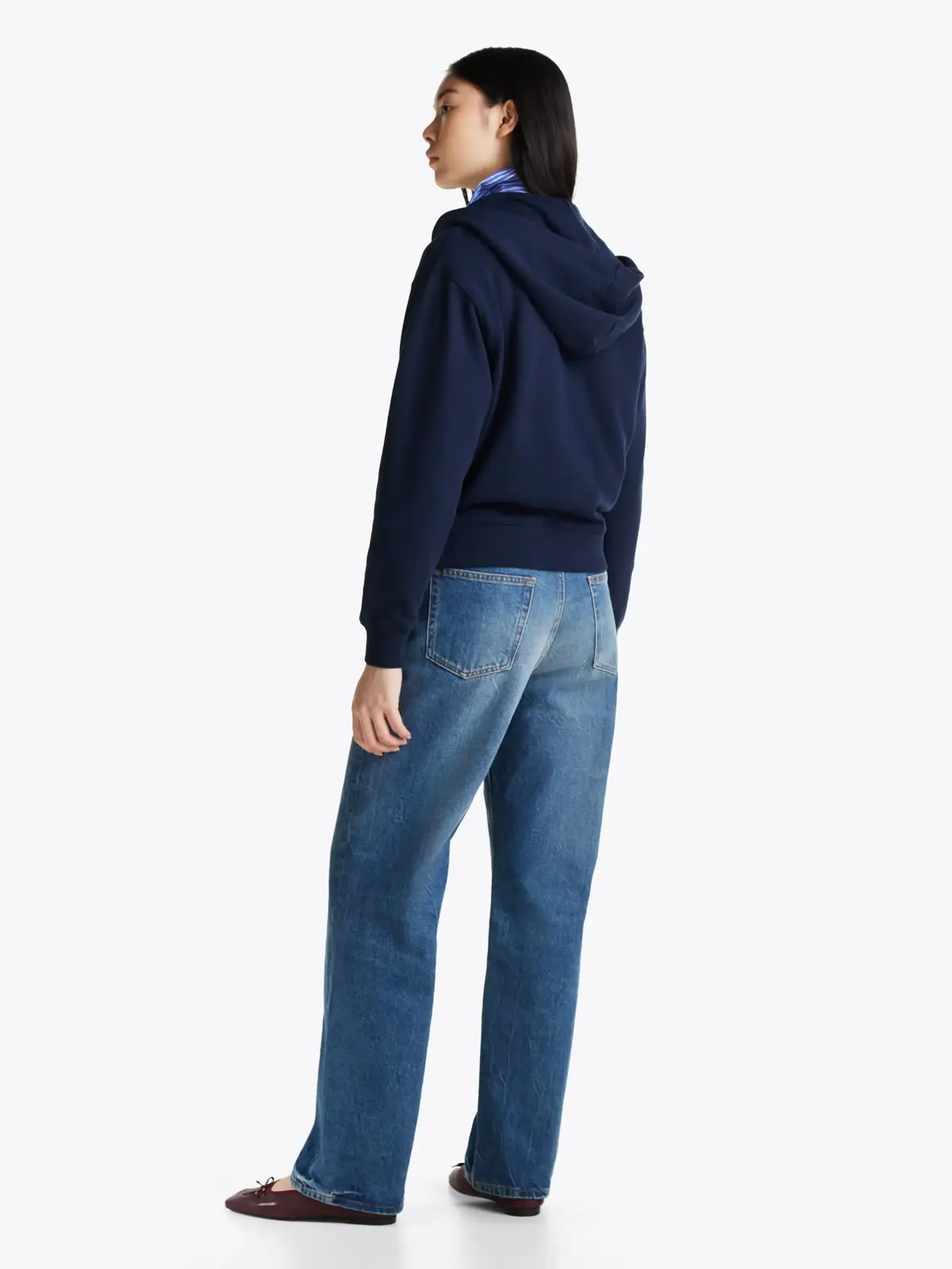 Tommy Hilfiger REG VARSITY ZIP HOOD, C1G Lacivert Kadın Sweatshirt