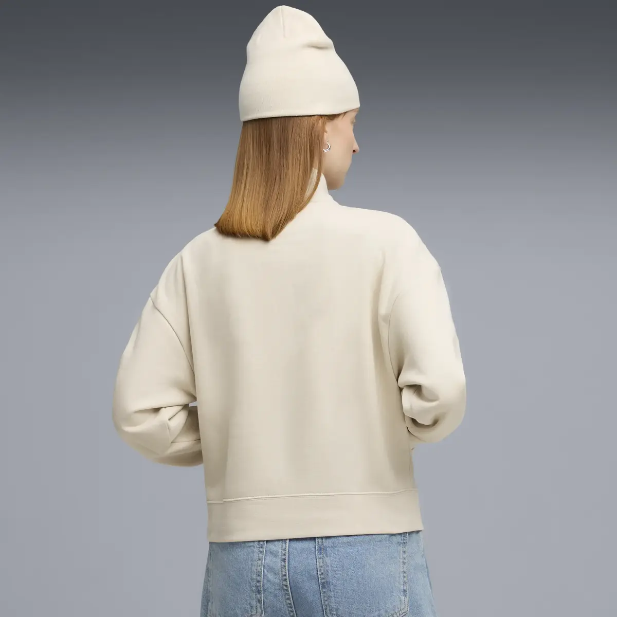 Puma CLASS Half-Zip Crew Krem Kadın Sweatshirt