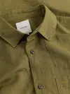 Calvin Klein LINEN COTTON REGULAR Erkek Yeşil Gömlek