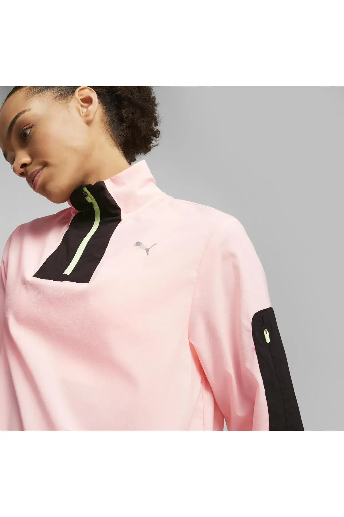 Puma RUN LIGHTWEIGHT 1/2 ZIP JACKET W Pembe Kadın Ceket
