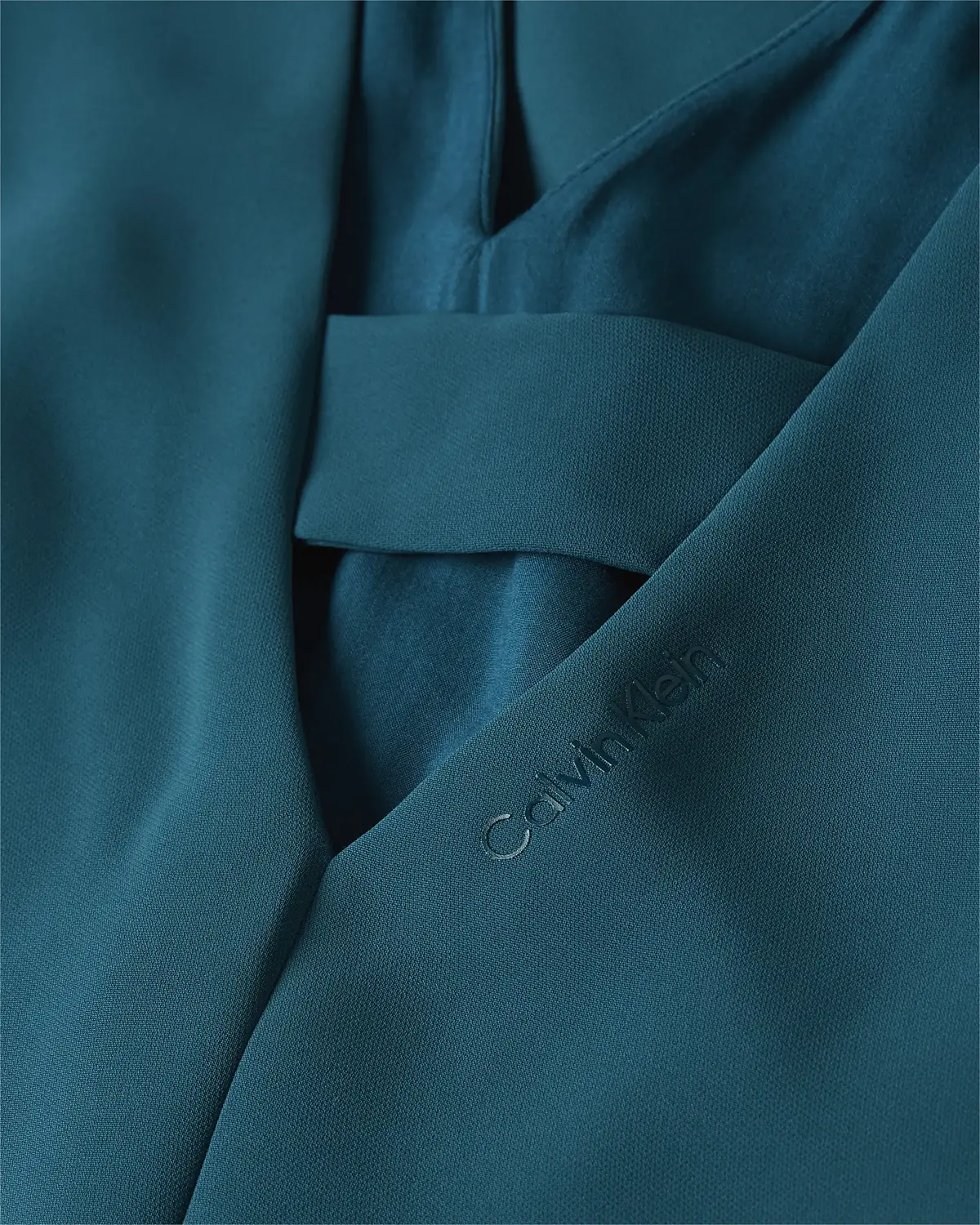 Calvin Klein TRAVEL CREPE V NECK Kadın Yeşil Elbise