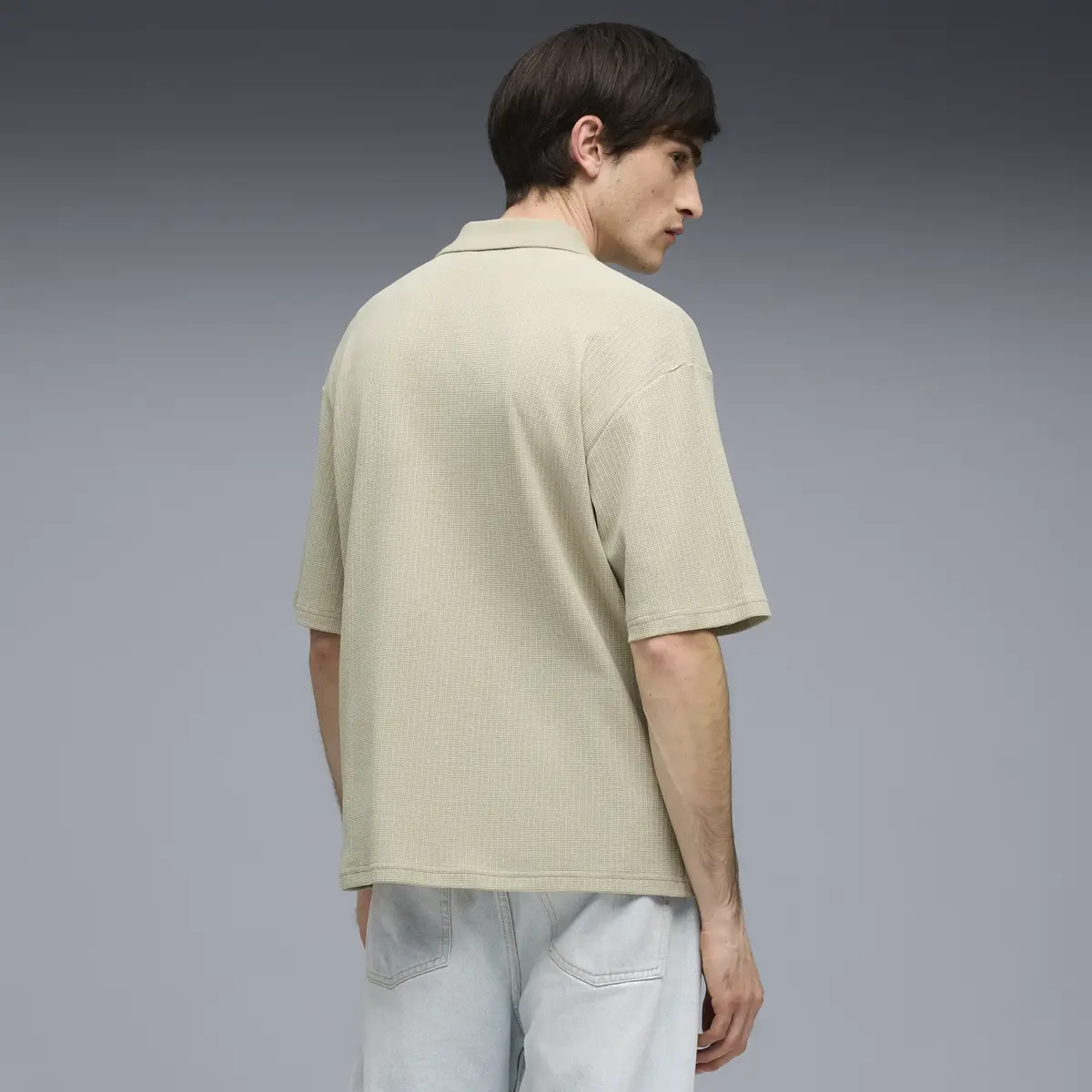 Puma WARDROBE ESS Boxy Polo Bej Erkek Polo T-Shirt