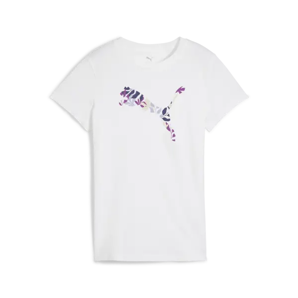 Puma GRAPHICS Floral Cat Logo Tee Beyaz Kadın T-Shirt