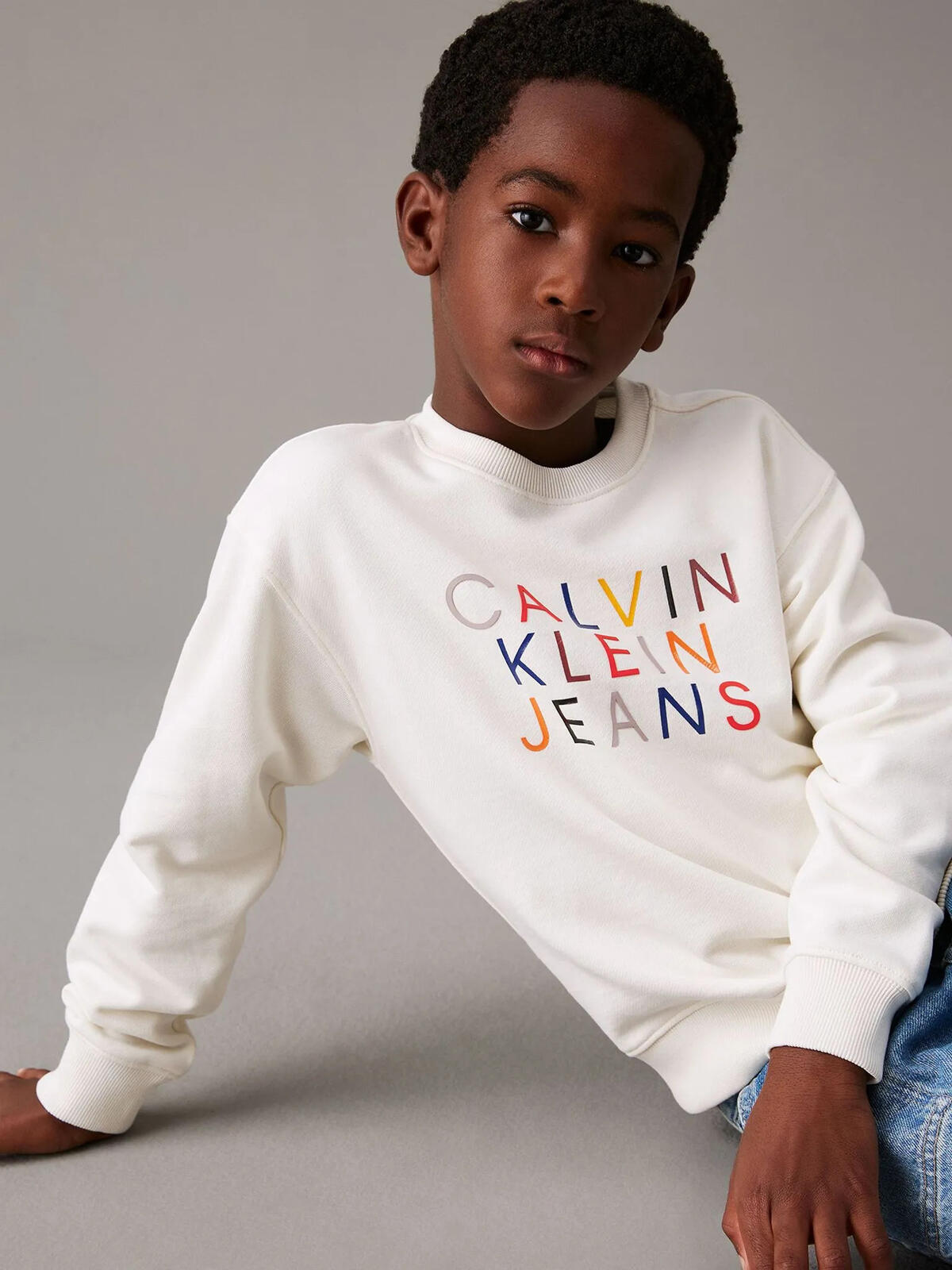 Calvin Klein LOGO GRAPHIC TERRY C, YBI Çocuk Krem Sweatshirt