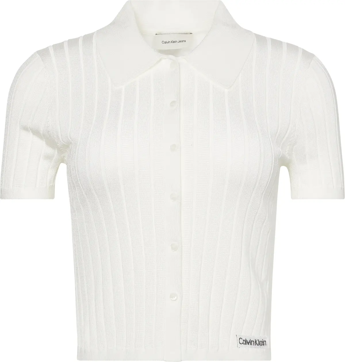 Calvin Klein SILKY CROPPED BABY P, YAA Beyaz Kadın T-Shirt & Polo