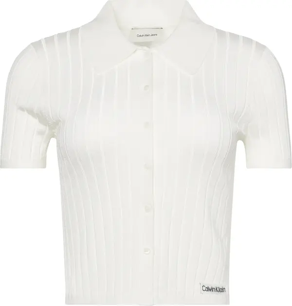 Calvin Klein SILKY CROPPED BABY P, YAA Beyaz Kadın T-Shirt & Polo