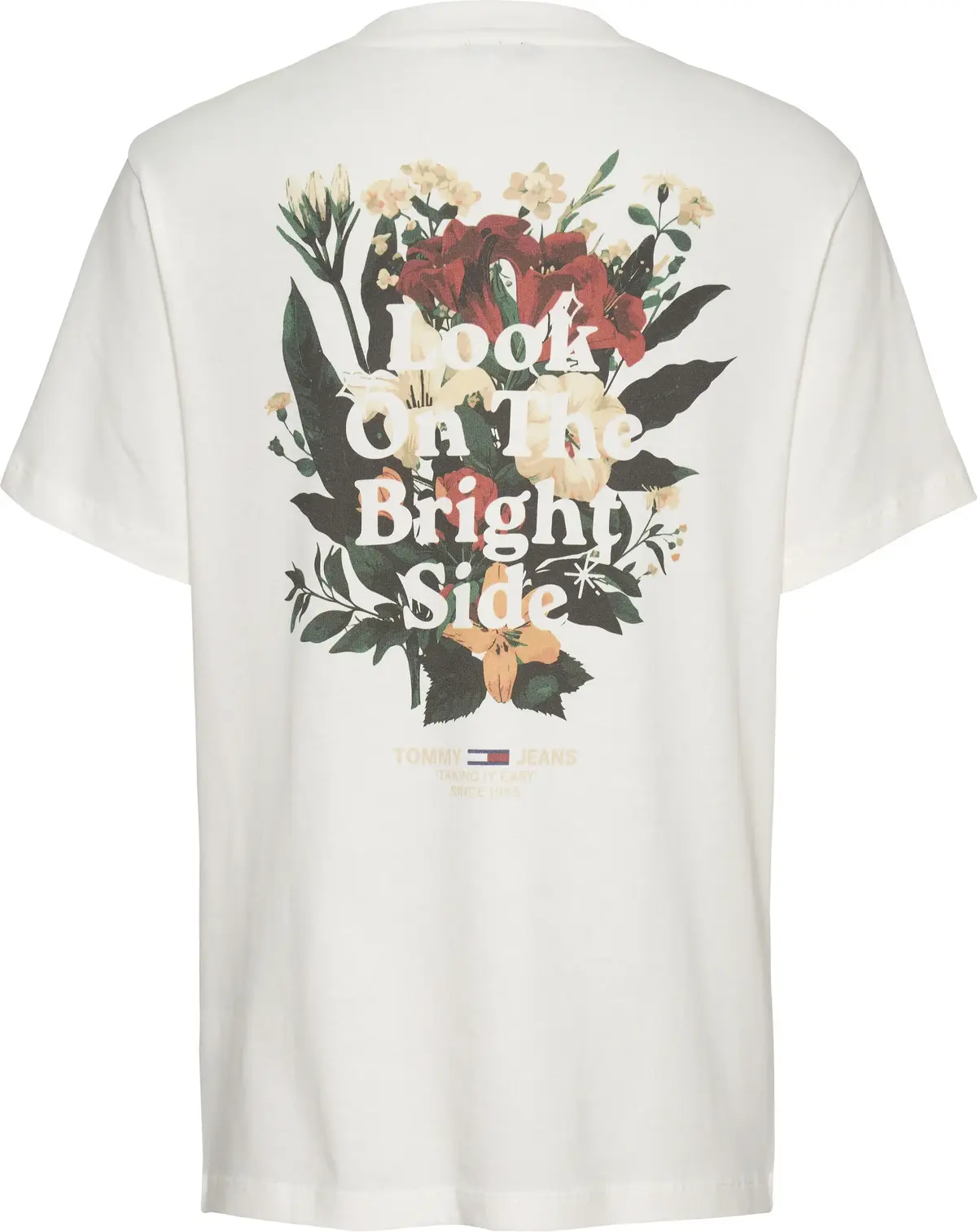 Tommy Hilfiger TJW RLX TJ FLOWERS T, YBL Beyaz Kadın T-Shirt & Polo
