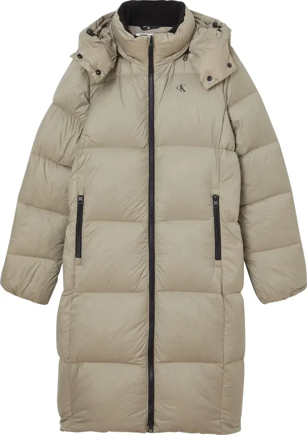 Calvin Klein CK MW DOWN LONG PUFF Kadın Bej Şişme Mont