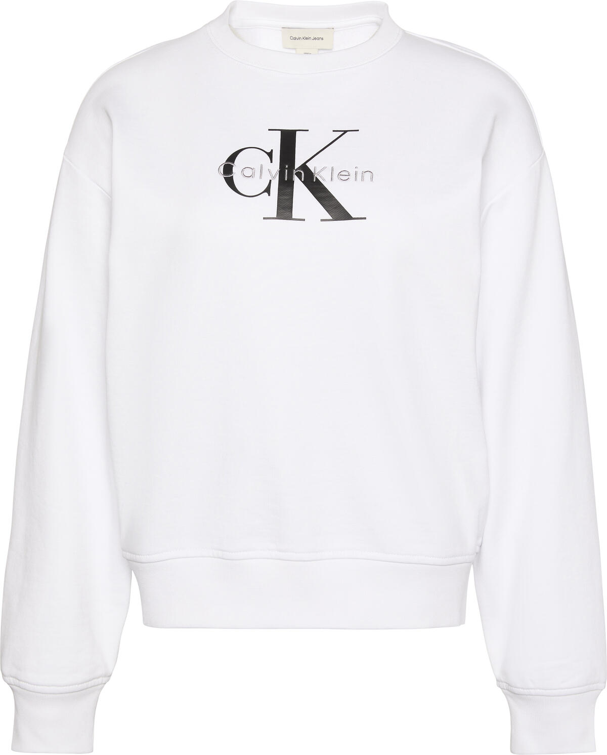 Calvin Klein LS MONOLOGO FRENCH TERRY RLXD CN Beyaz Kadın Sweatshirt Calvin Klein LS MONOLOGO FRENCH TERRY RLXD CN Beyaz Kadın Sweatshirt