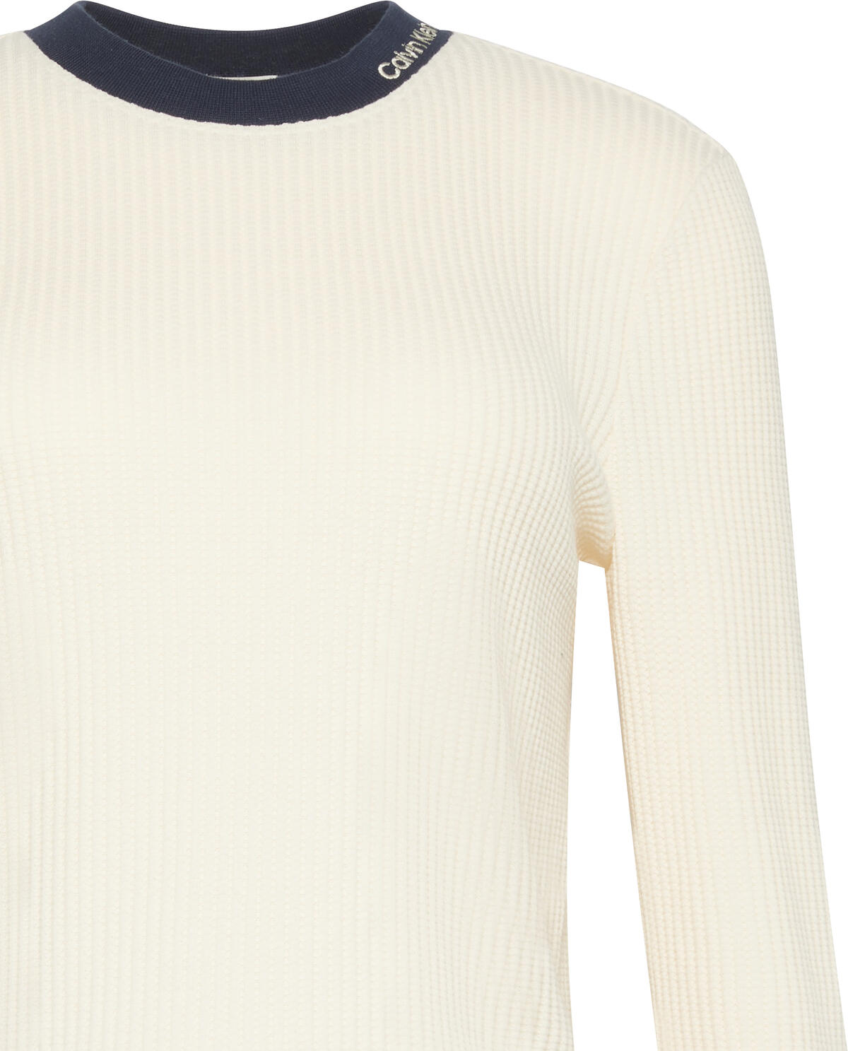 Calvin Klein LS WAFFLE TEE Beyaz Kadın T-Shirt Calvin Klein LS WAFFLE TEE Beyaz Kadın T-Shirt