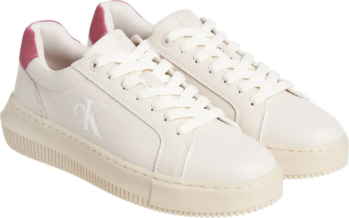 Calvin Klein CHUNKY CUPSOLE LOW L, 0JV Krem Kadın Spor Ayakkabı & Sneaker
