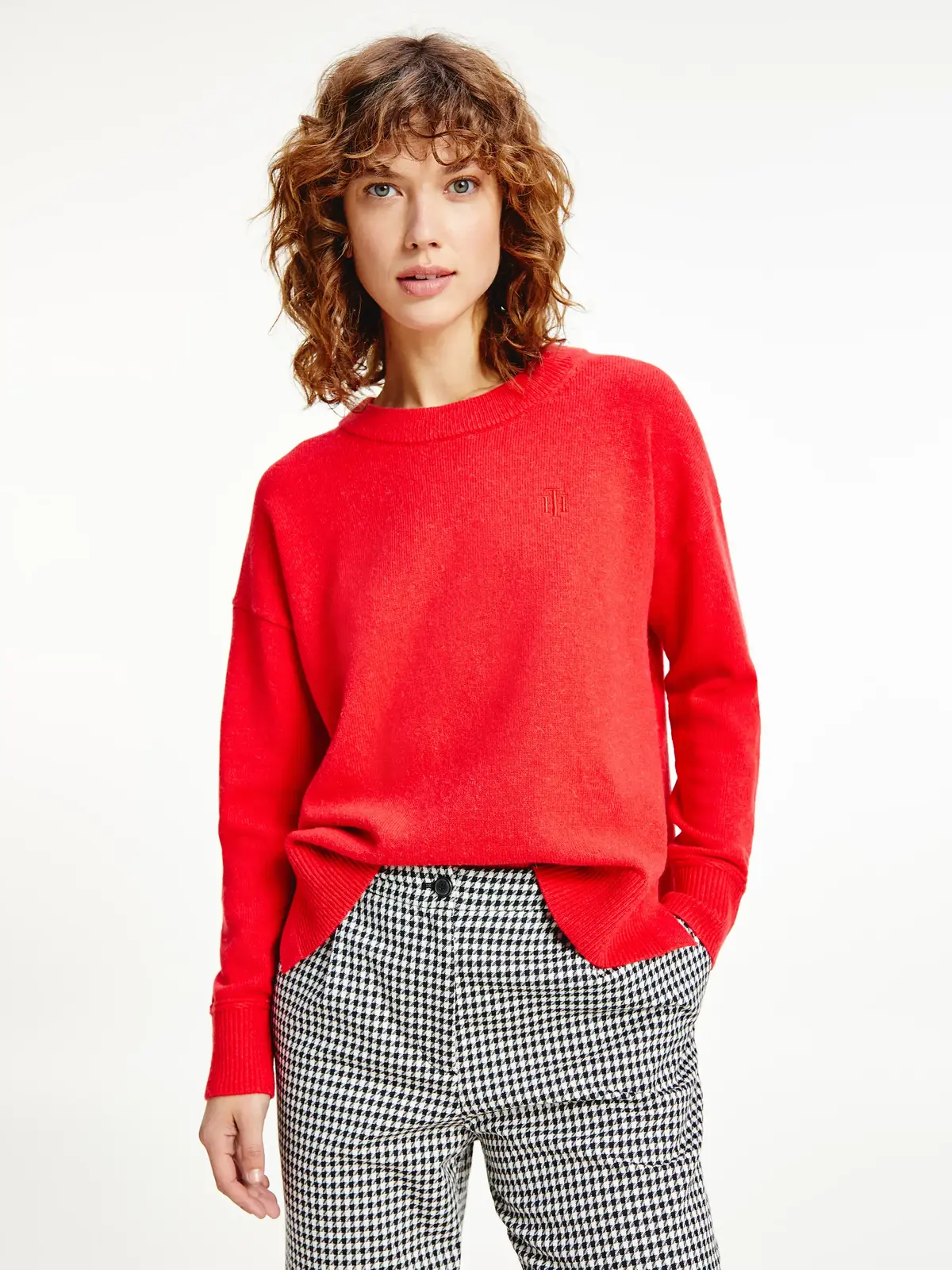 Tommy Hilfiger ALPACA RELAXED C-NK Kadın Kırmızı Kazak