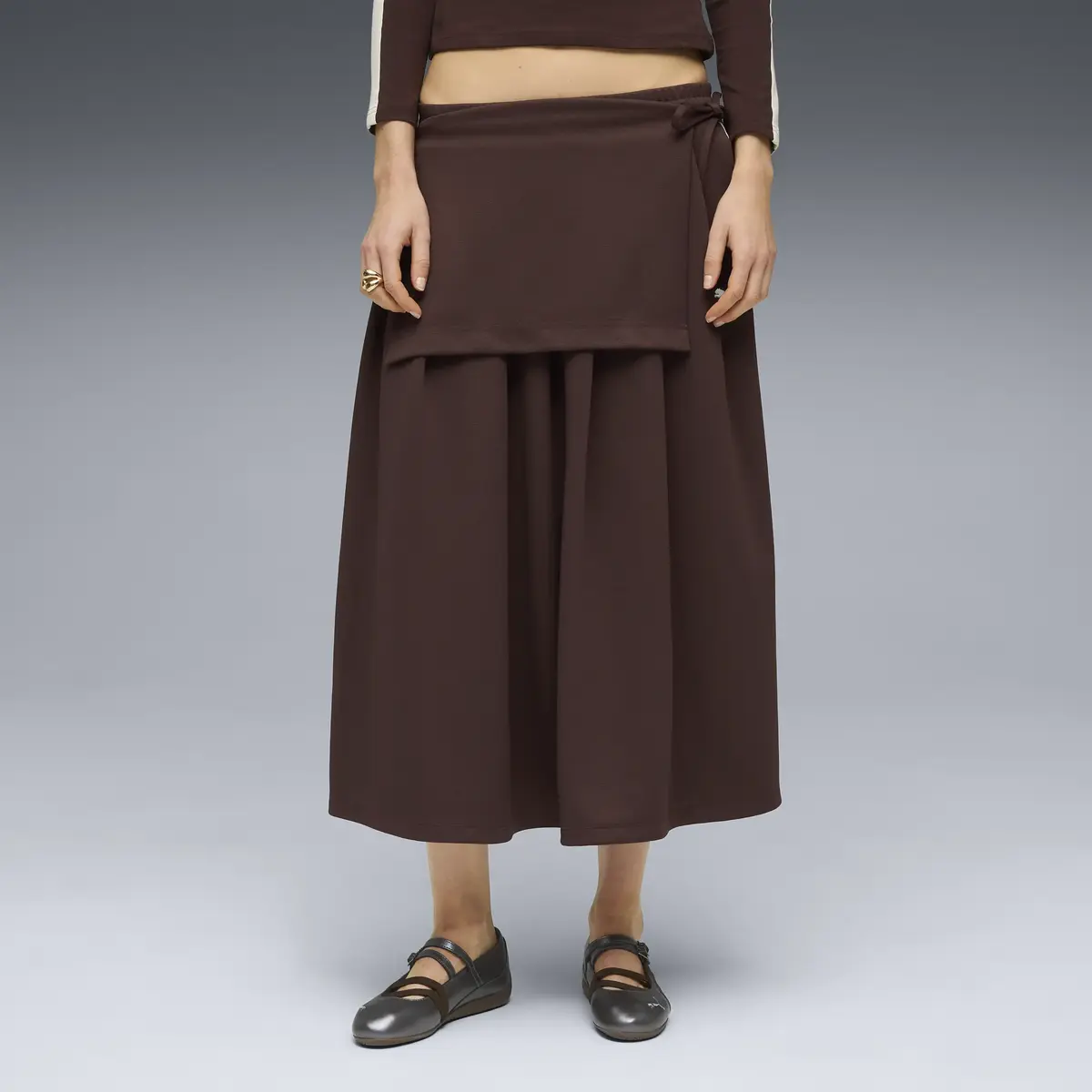 Puma T7 Midi Pleated Skirt Kahverengi Kadın Elbise-Etek