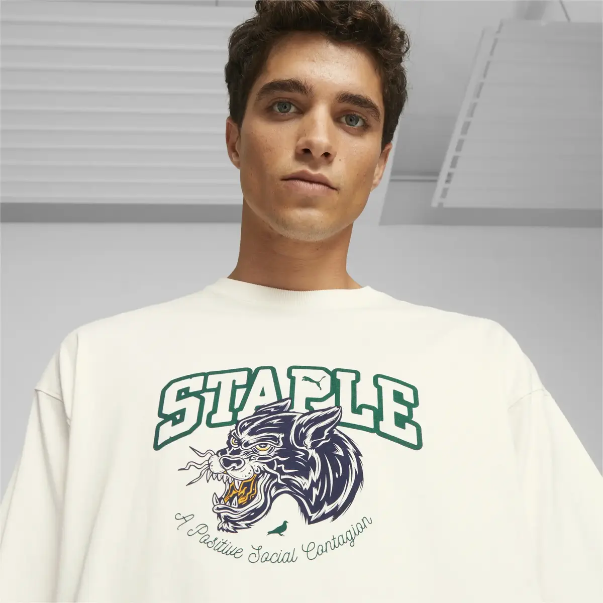PUMA X STAPLE Graphic Tee Beyaz Erkek T-Shirt