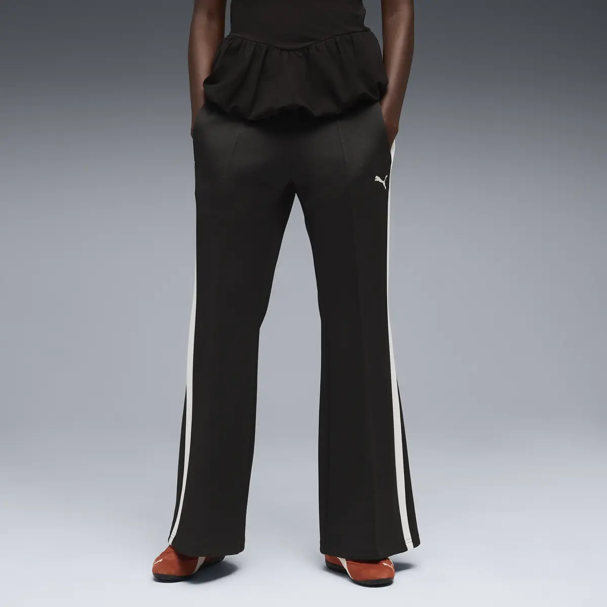 PUMA T7 Relaxed Flared Pants Siyah Kadın Eşofman Altı