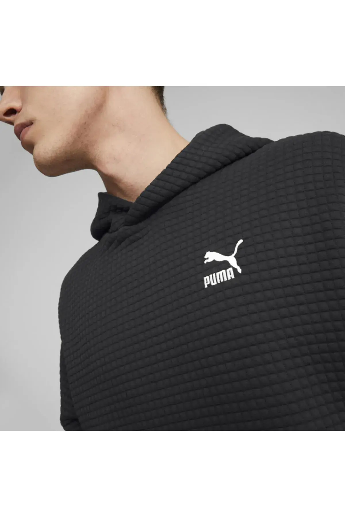 Puma Classics Quilted Hoodie Siyah Erkek Hoodie