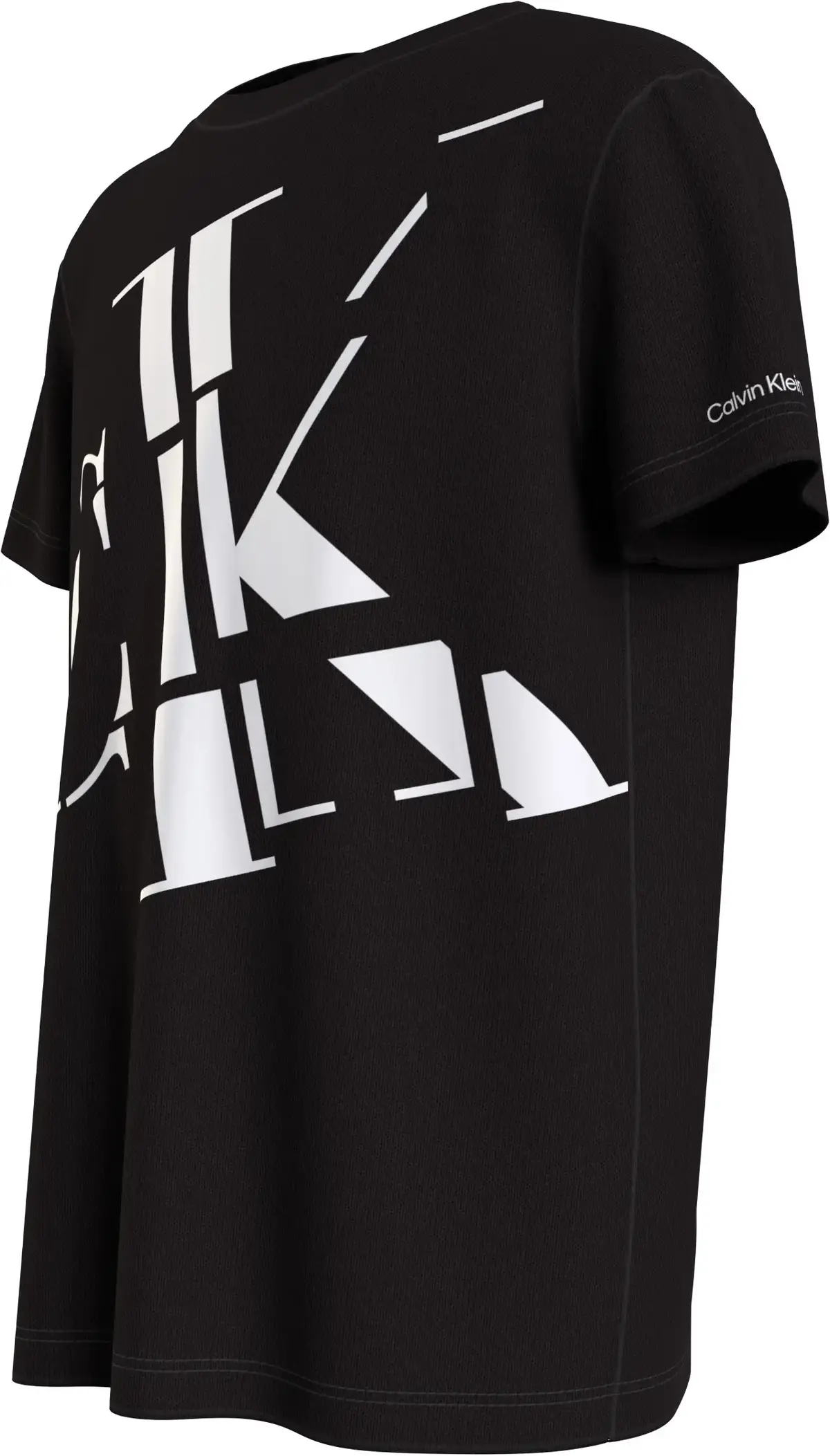 Calvin Klein BLOCK MONOGRAM LOGO Erkek Siyah T-Shirt