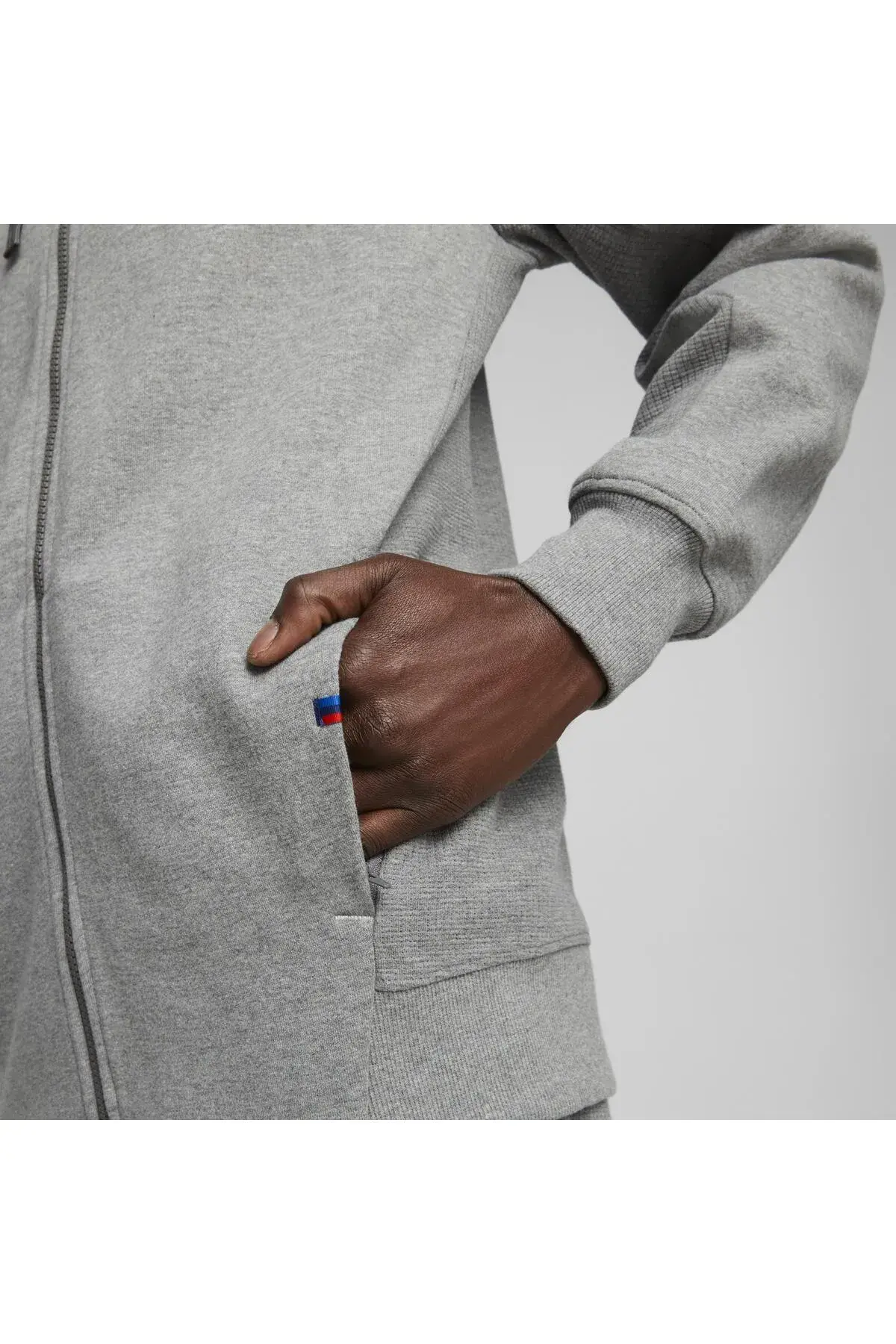 Puma BMW MMS Hdd Sweat Jacket Gri Erkek Fermuarlı Ceket