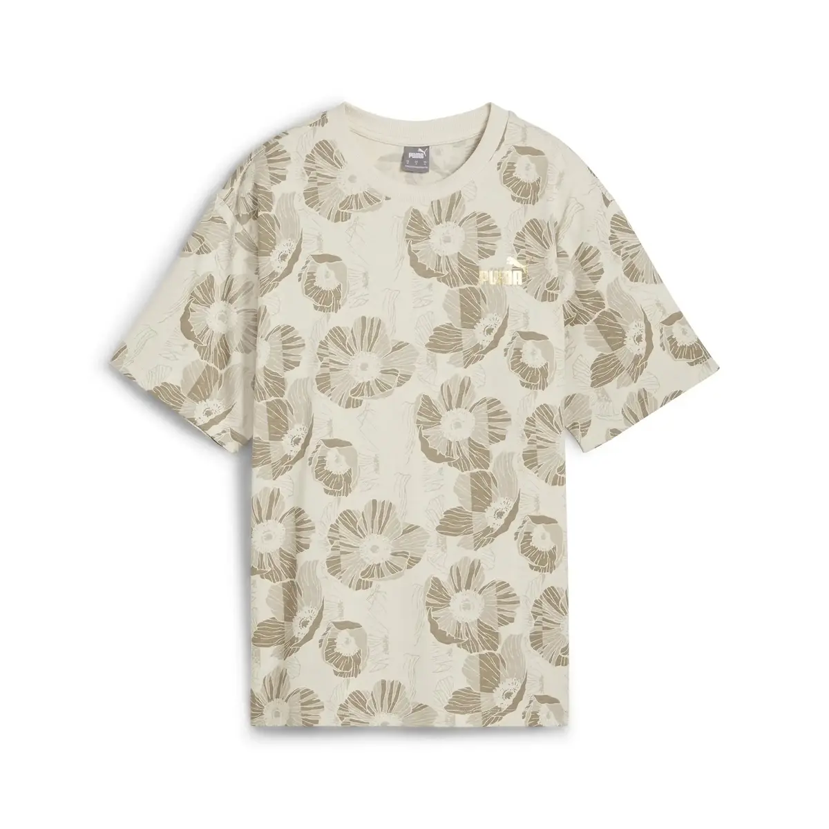 Puma ESS+ CLASS ACT AOP Tee Kırık Beyaz Kadın T-Shirt