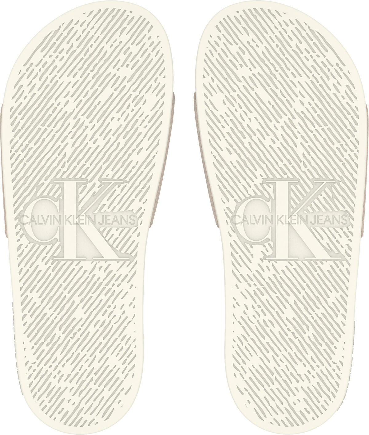 Calvin Klein SLIDE MONOGRAM CO Kadın Bej Terlik
