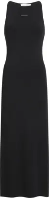 Calvin Klein PLACED INST LONG SWE, BEH Siyah Kadın Elbise-Etek