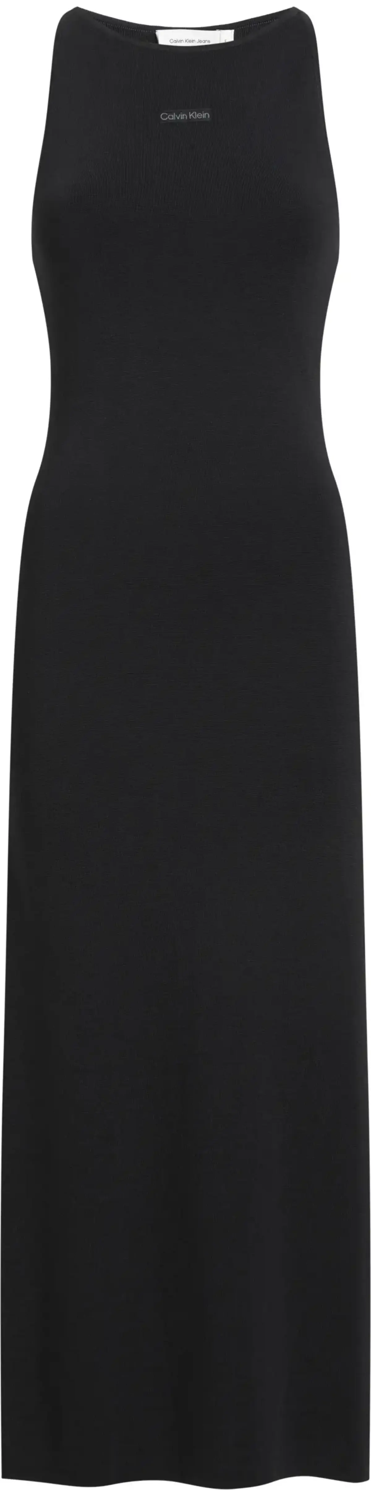 Calvin Klein PLACED INST LONG SWE, BEH Siyah Kadın Elbise-Etek