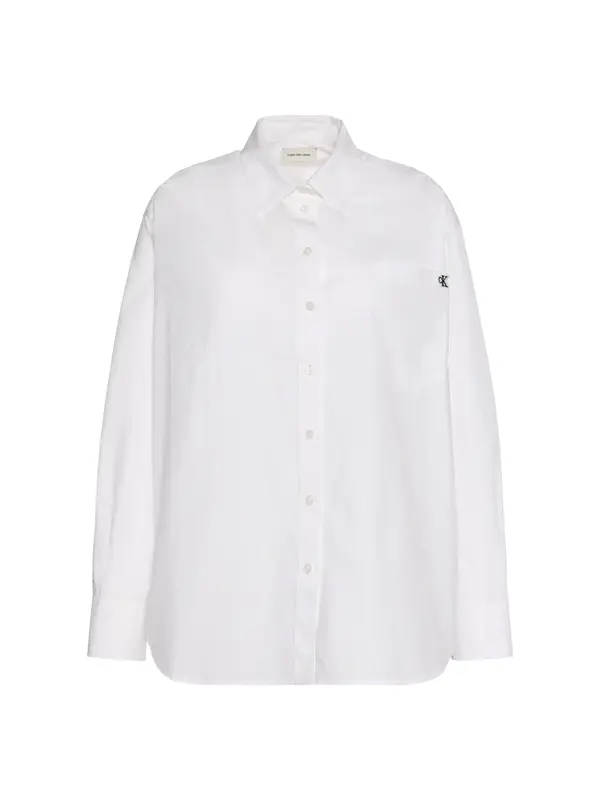 Calvin Klein COTTON POPLIN JACQUA, YAA Beyaz Kadın Gömlek