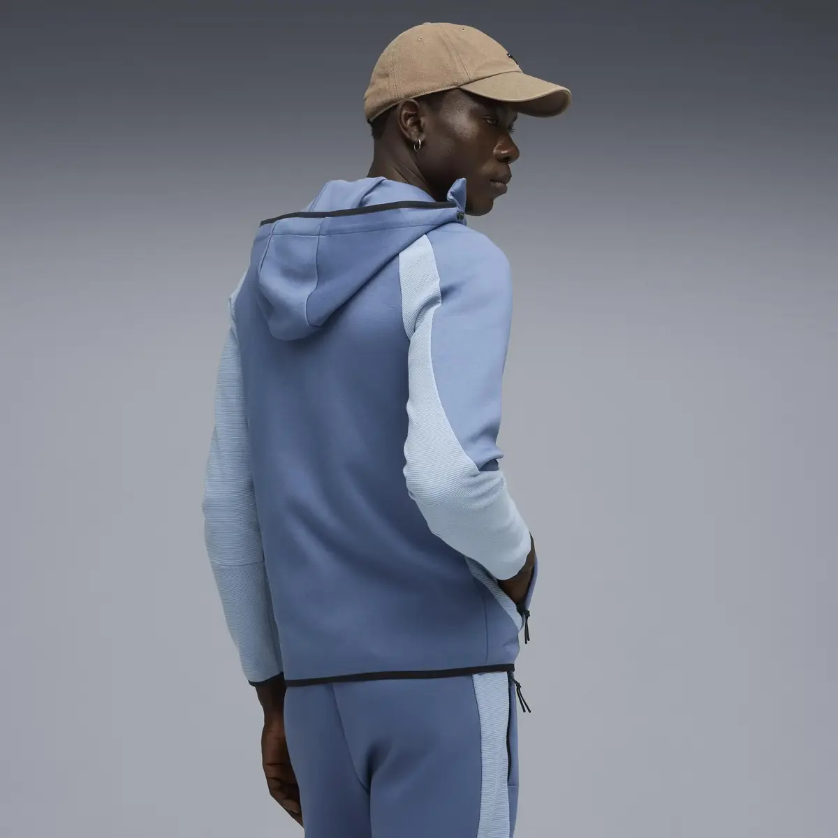 Puma EVOSTRIPE FZ Hoodie DK Mavi Erkek Fermuarlı Üst