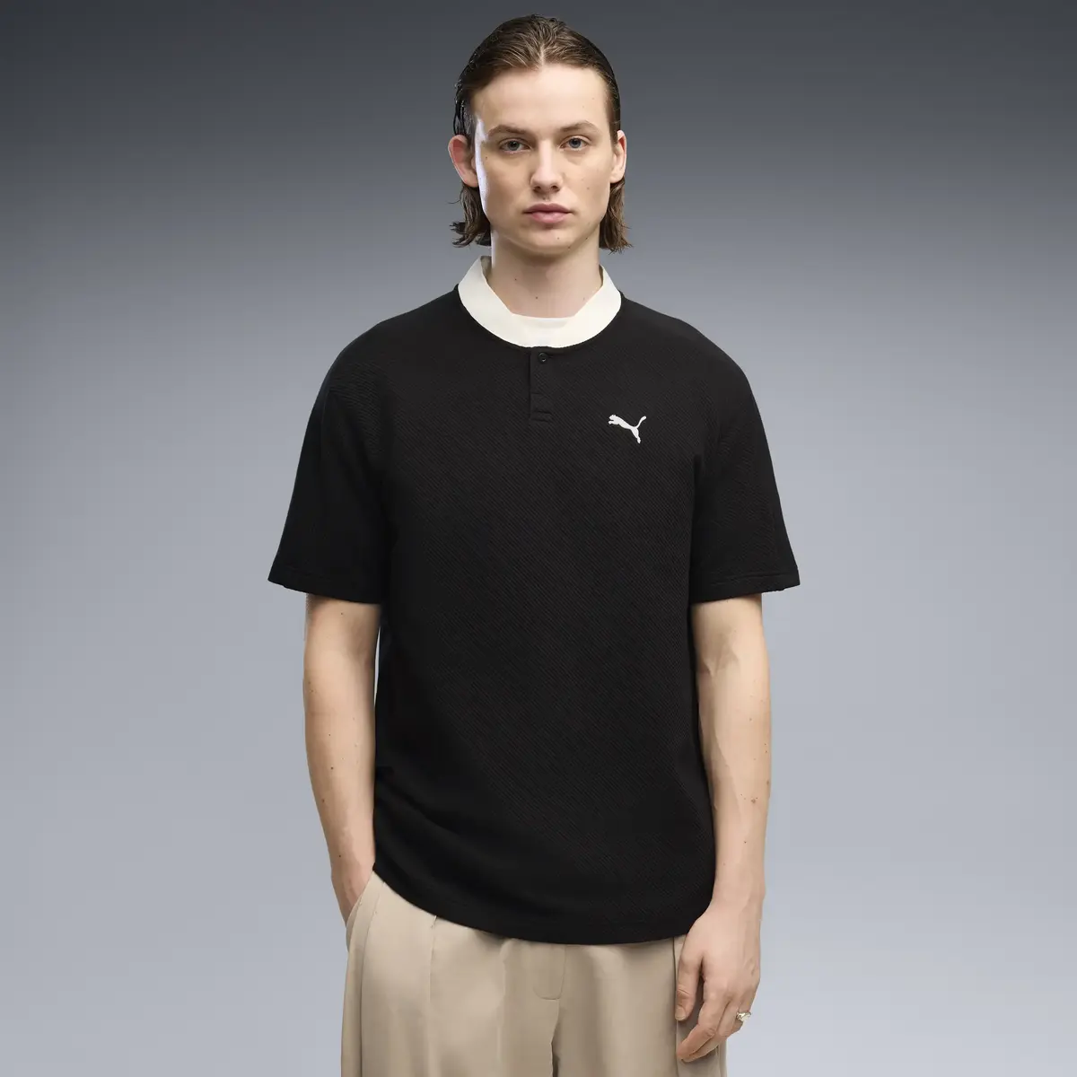PUMA PUMA CLASS Relaxed Material Siyah Erkek T-Shirt & Polo