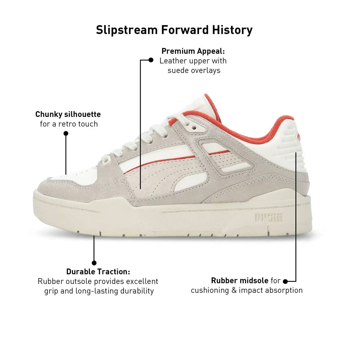 Puma Slipstream Forward History Beyaz Kadın Günlük Spor Ayakkabı