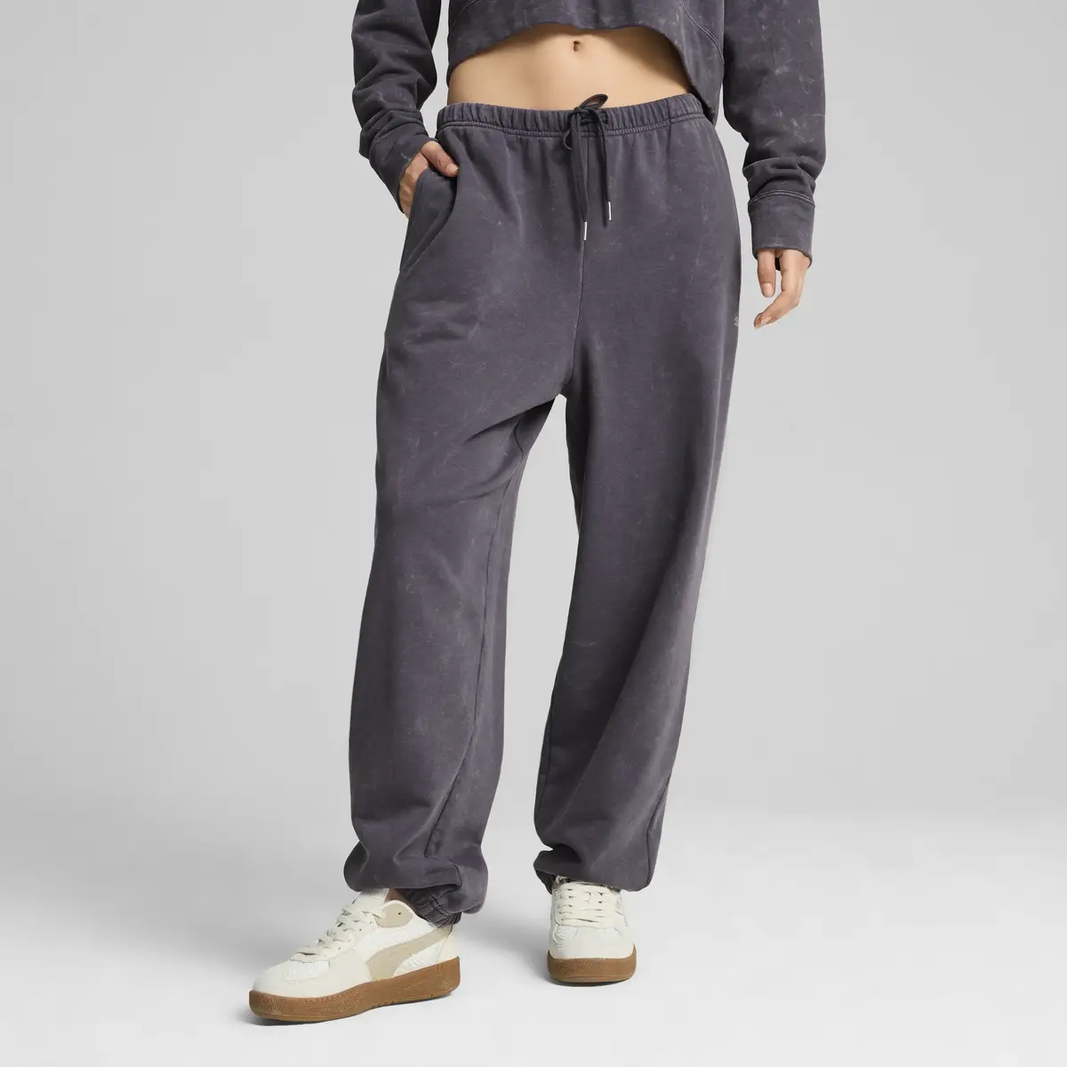 Puma DARE TO Relaxed Washed Pants Gri Kadın Eşofman Altı