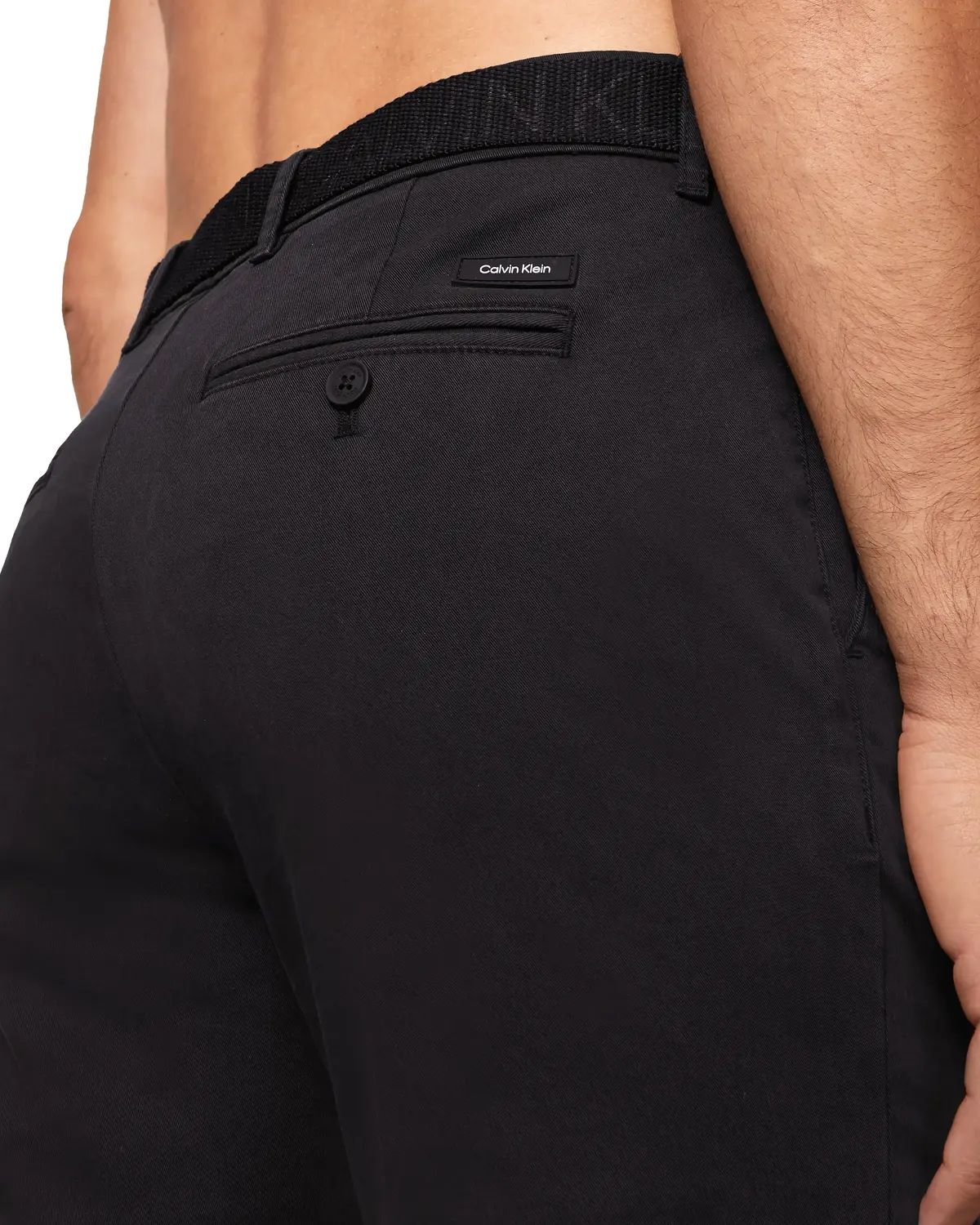 Calvin Klein SLIM FIT GARMENT DYE Erkek Siyah Chino