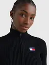Tommy Hilfiger TJW BADGE ZIP TRHU S Kadın Siyah Kazak