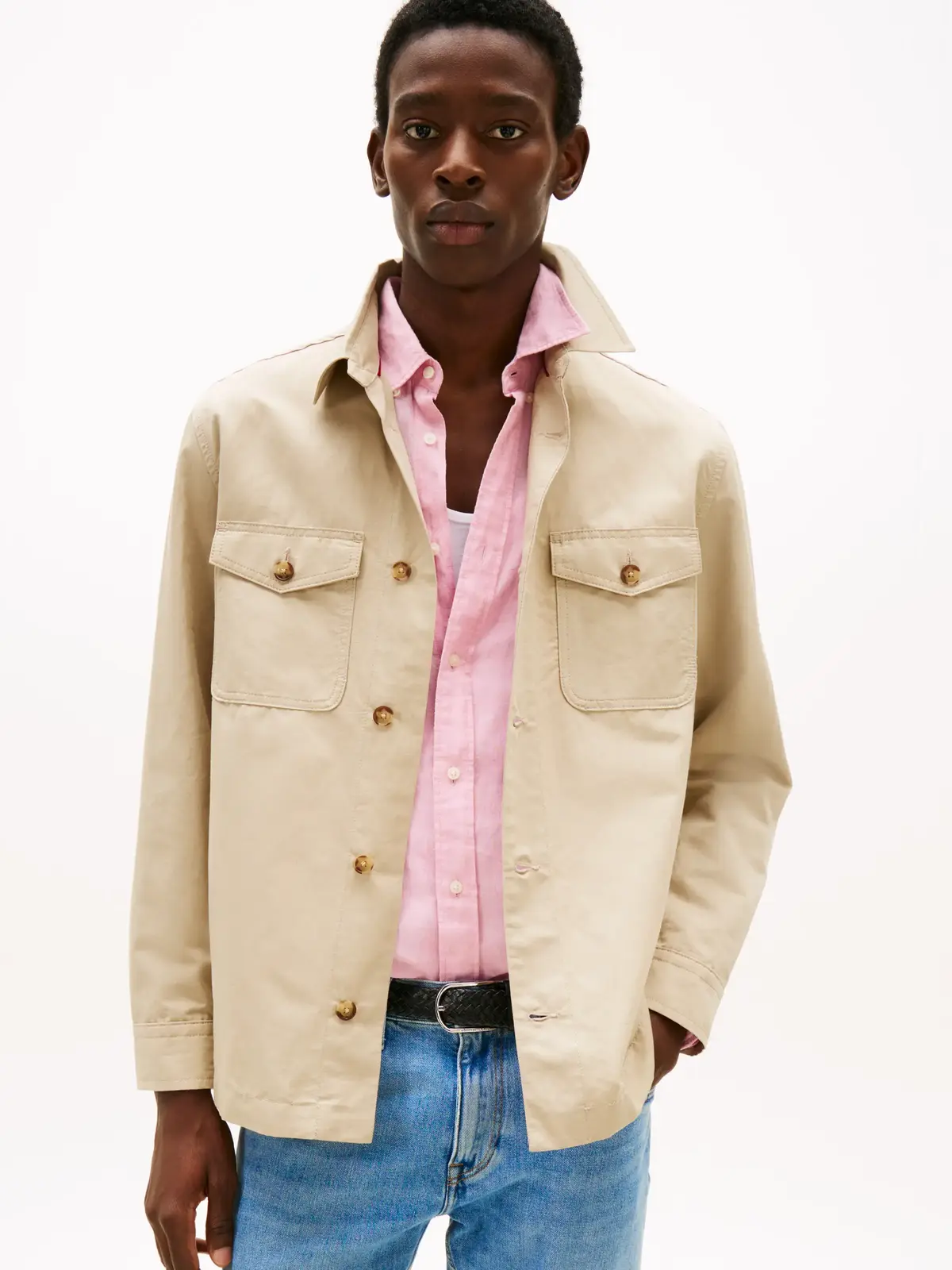 Tommy Hilfiger DC PERFORMANCE LI SH, RBT Bej Erkek Gömlek