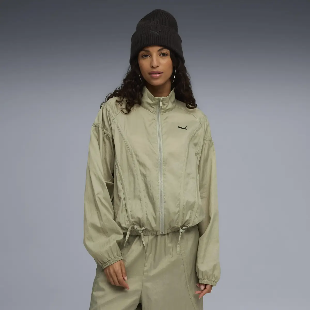 Puma DARE TO Jacket Haki Kadın Fermuarlı Ceket