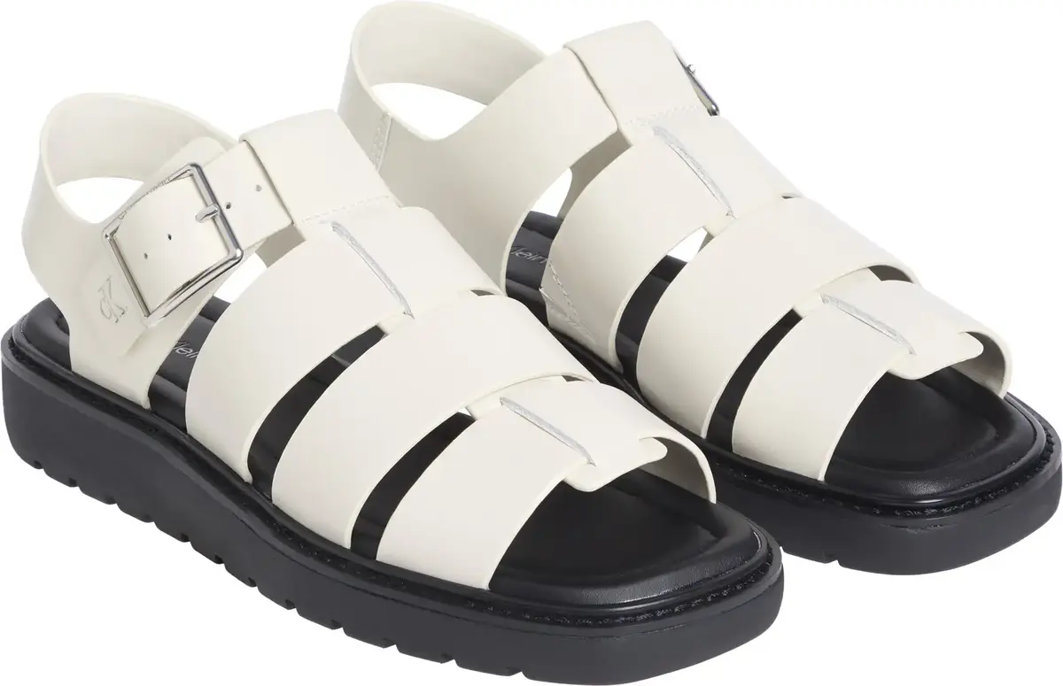 Calvin Klein SQ MOLDED SDL FISHER, AEO Krem Kadın Terlik