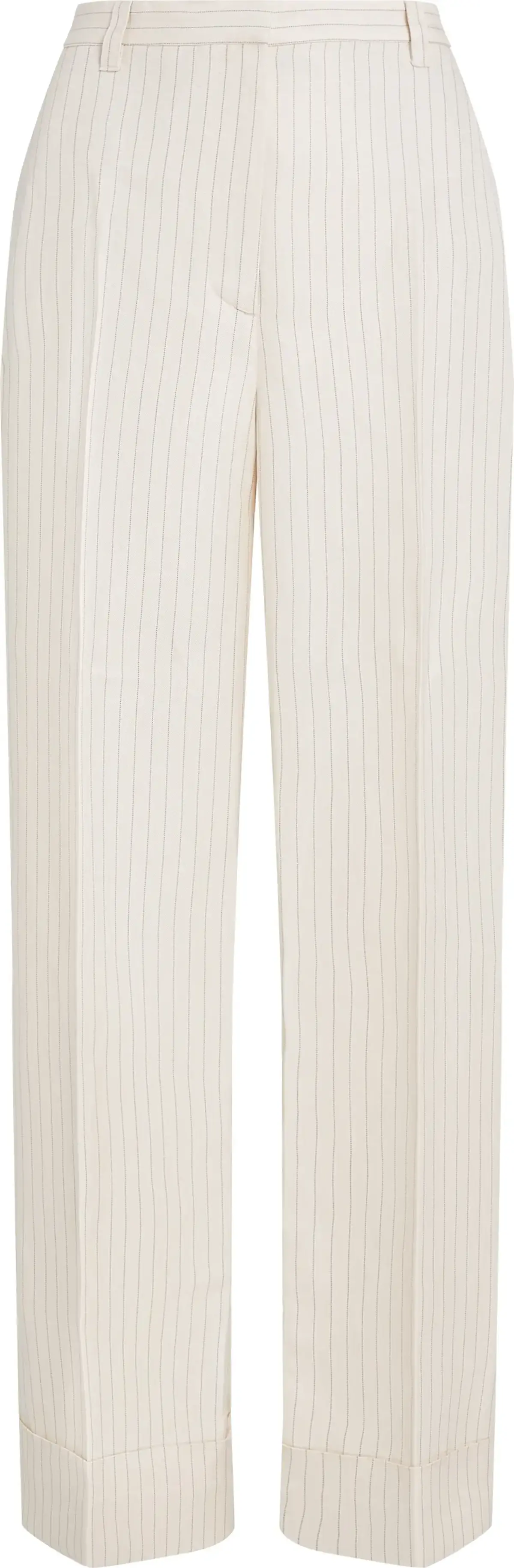 Tommy Hilfiger VISCOSE LINEN WIDE L, 03N Krem Kadın Pantolon