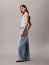 Calvin Klein LINEN DENIM TANK AARON INDIGO Mavi Kadın Tişört